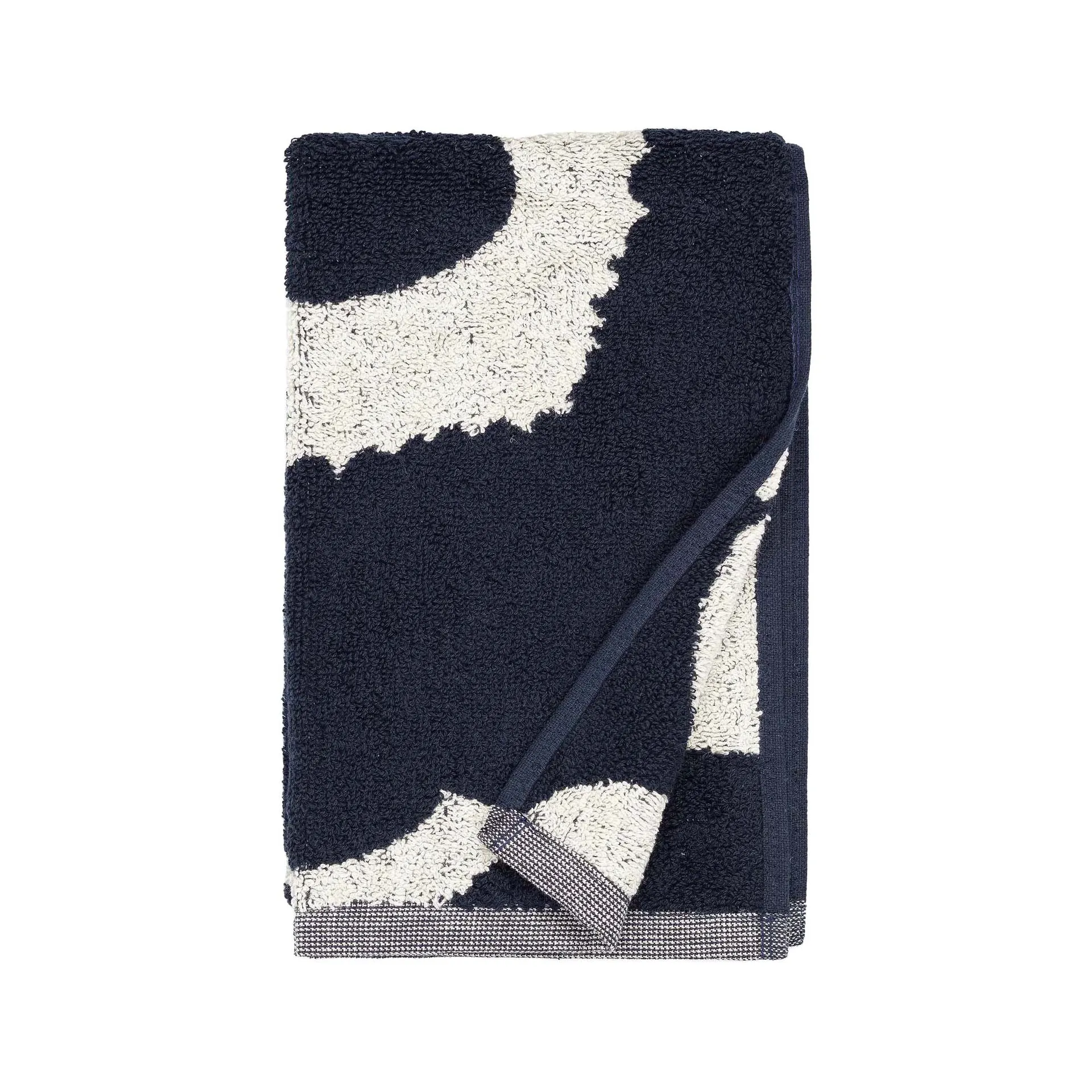 Unikko towel natural white-dark blue, 30x50 cm Marimekko