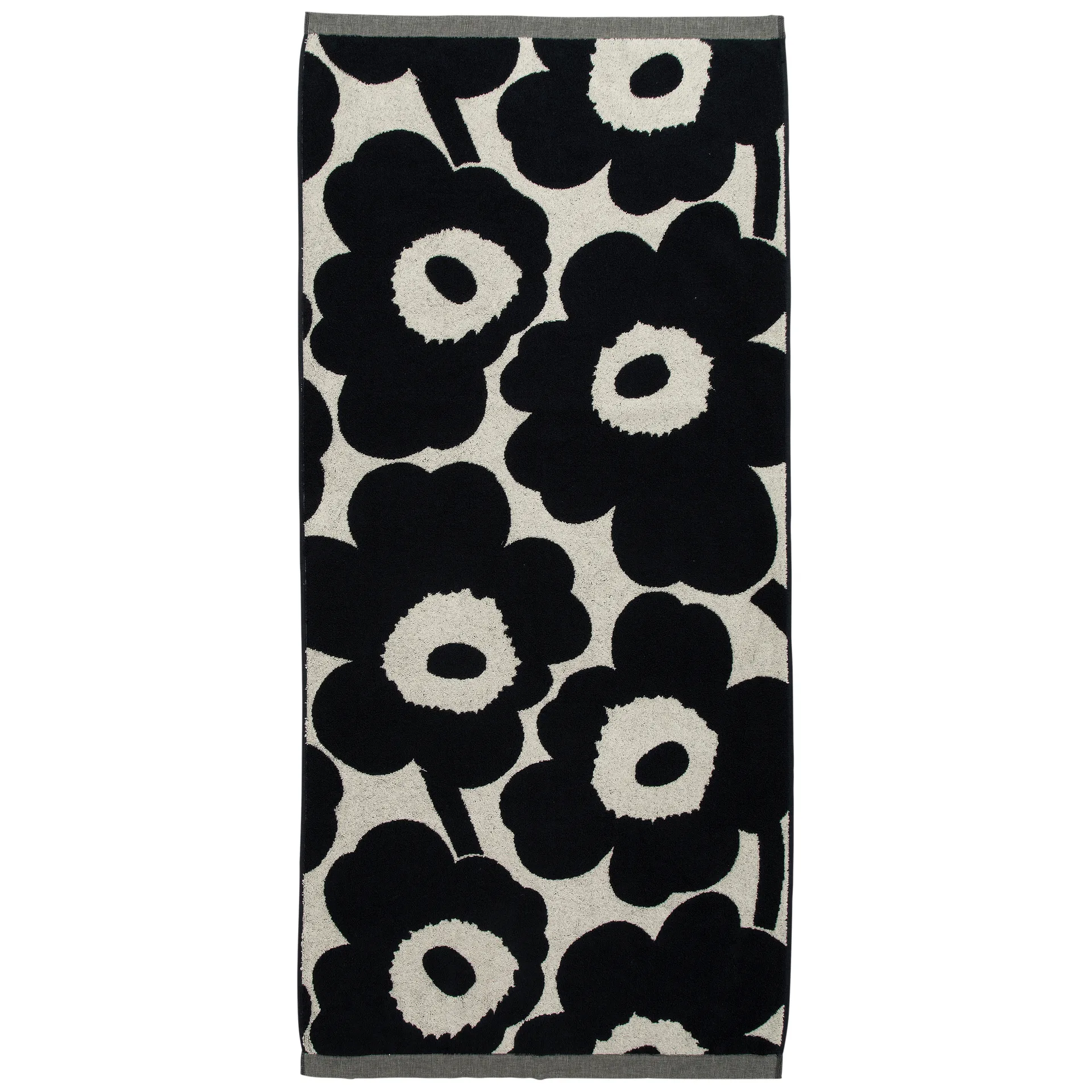 Unikko towel natural white-dark blue, 70x150 cm Marimekko