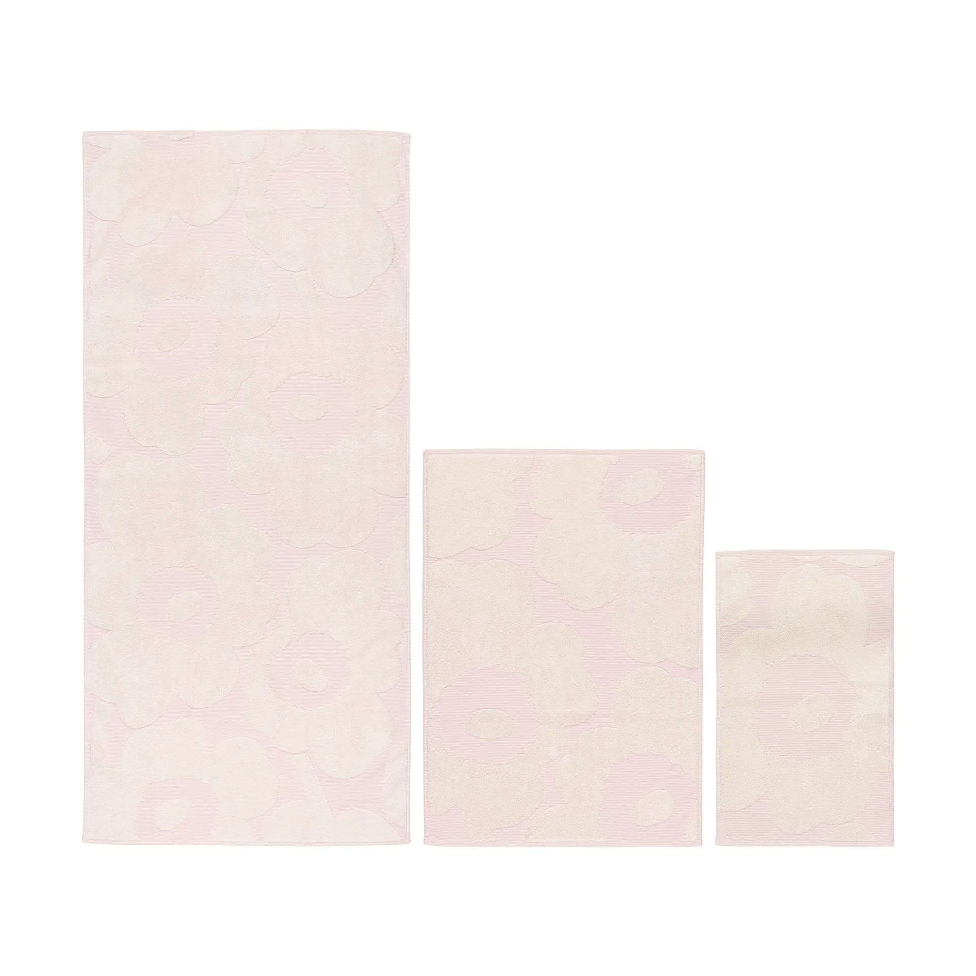 Unikko towel set 3 pieces, White-light pink Marimekko