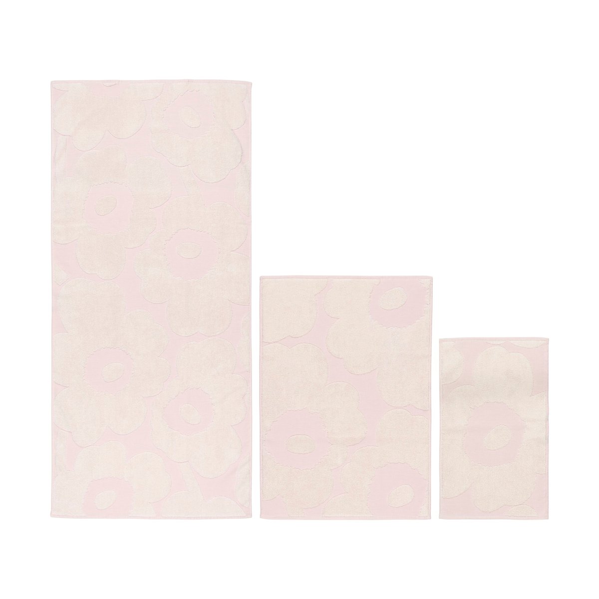 Marimekko Unikko towel set 3 pieces White-light pink
