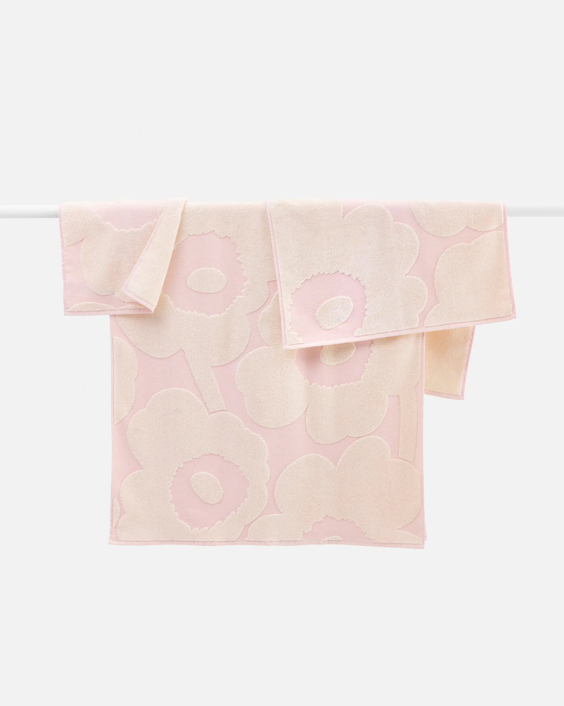 Unikko towel set 3 pieces, White-light pink Marimekko