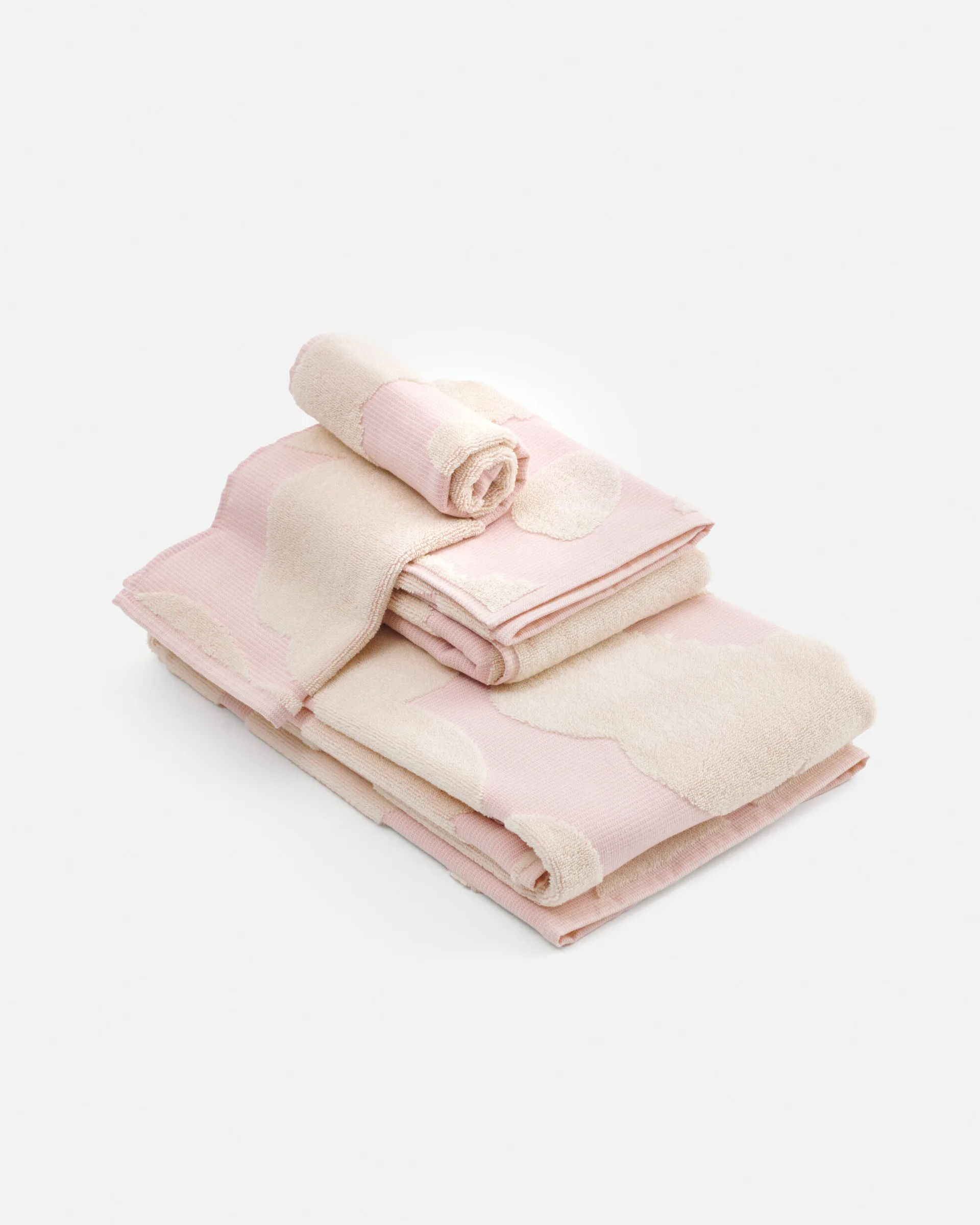 Unikko towel set 3 pieces, White-light pink Marimekko