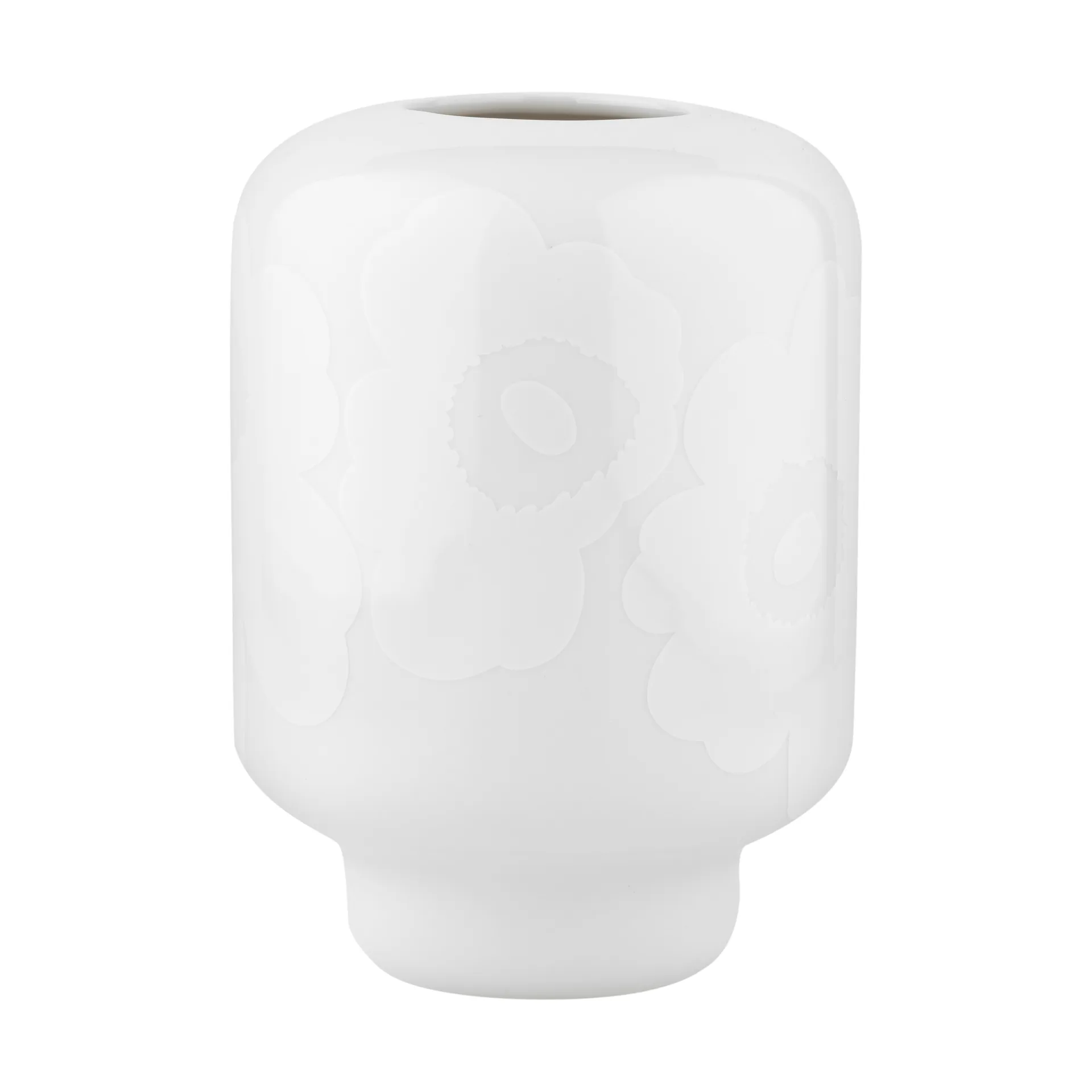 Unikko vase ceramic 18 cm, White Marimekko