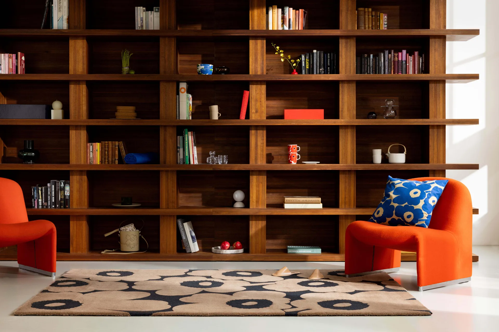 Unikko wool rug, Beige, 250x350 cm Marimekko