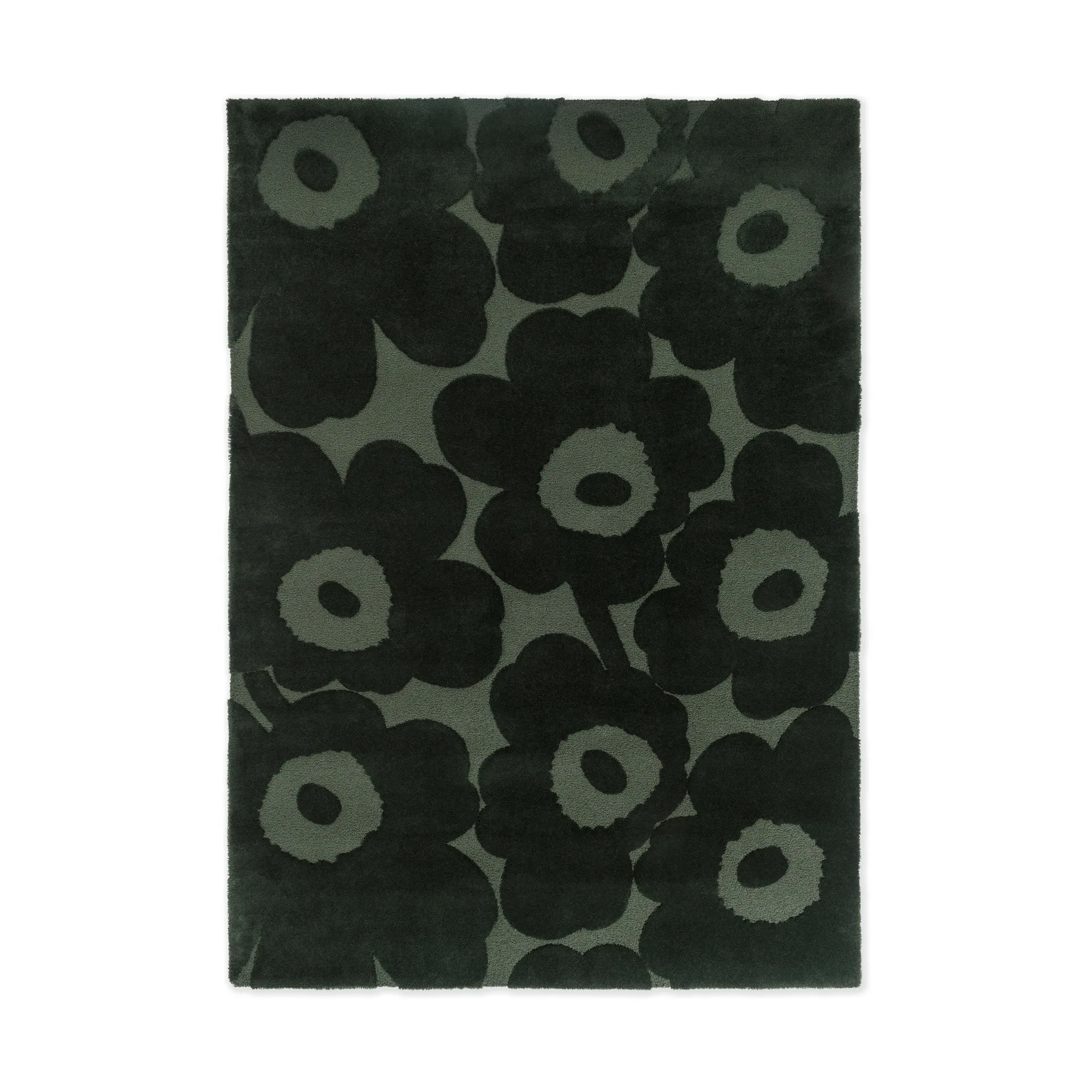 Unikko wool rug, Dark green, 200x300 cm Marimekko
