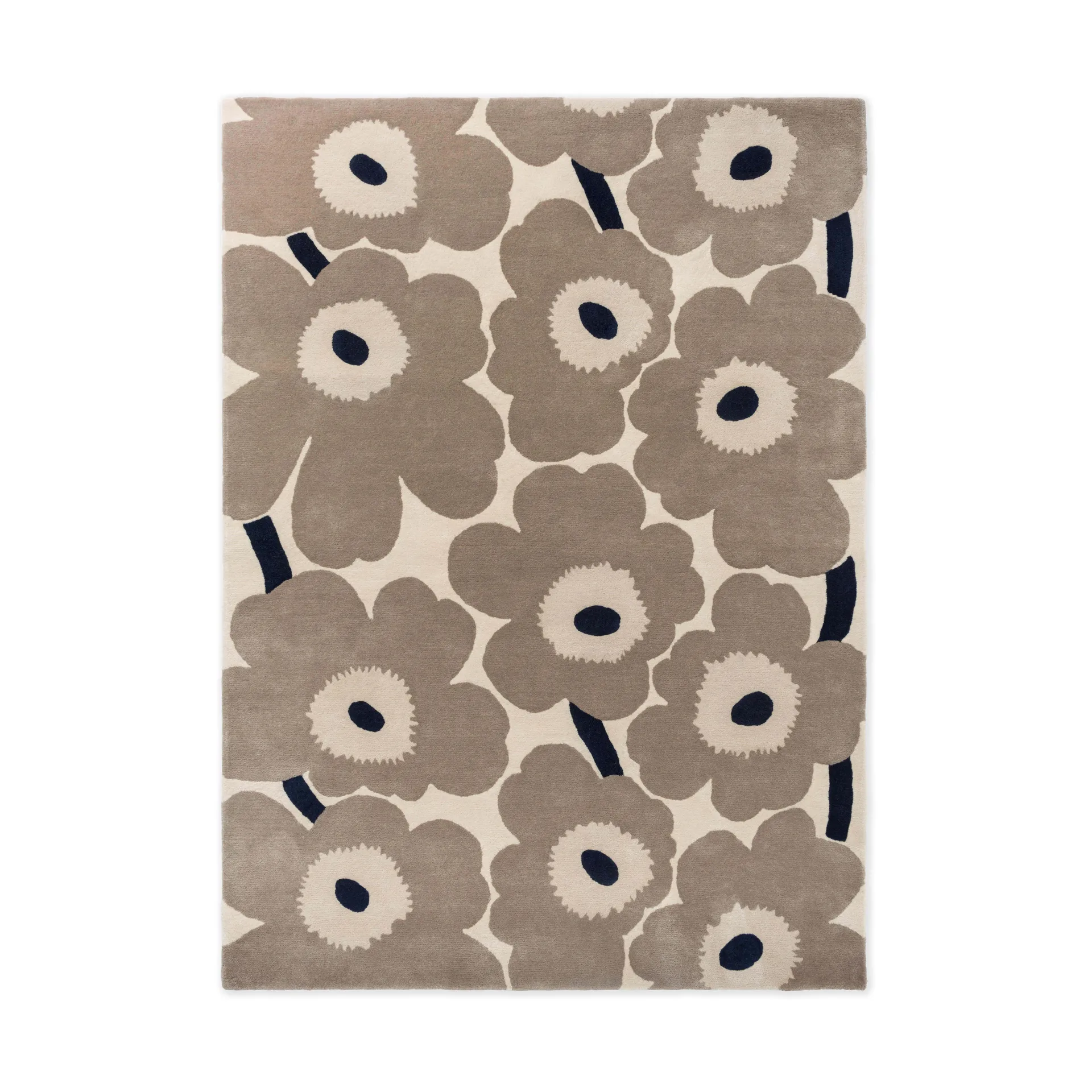 Unikko wool rug, Greige, 140x200 cm Marimekko