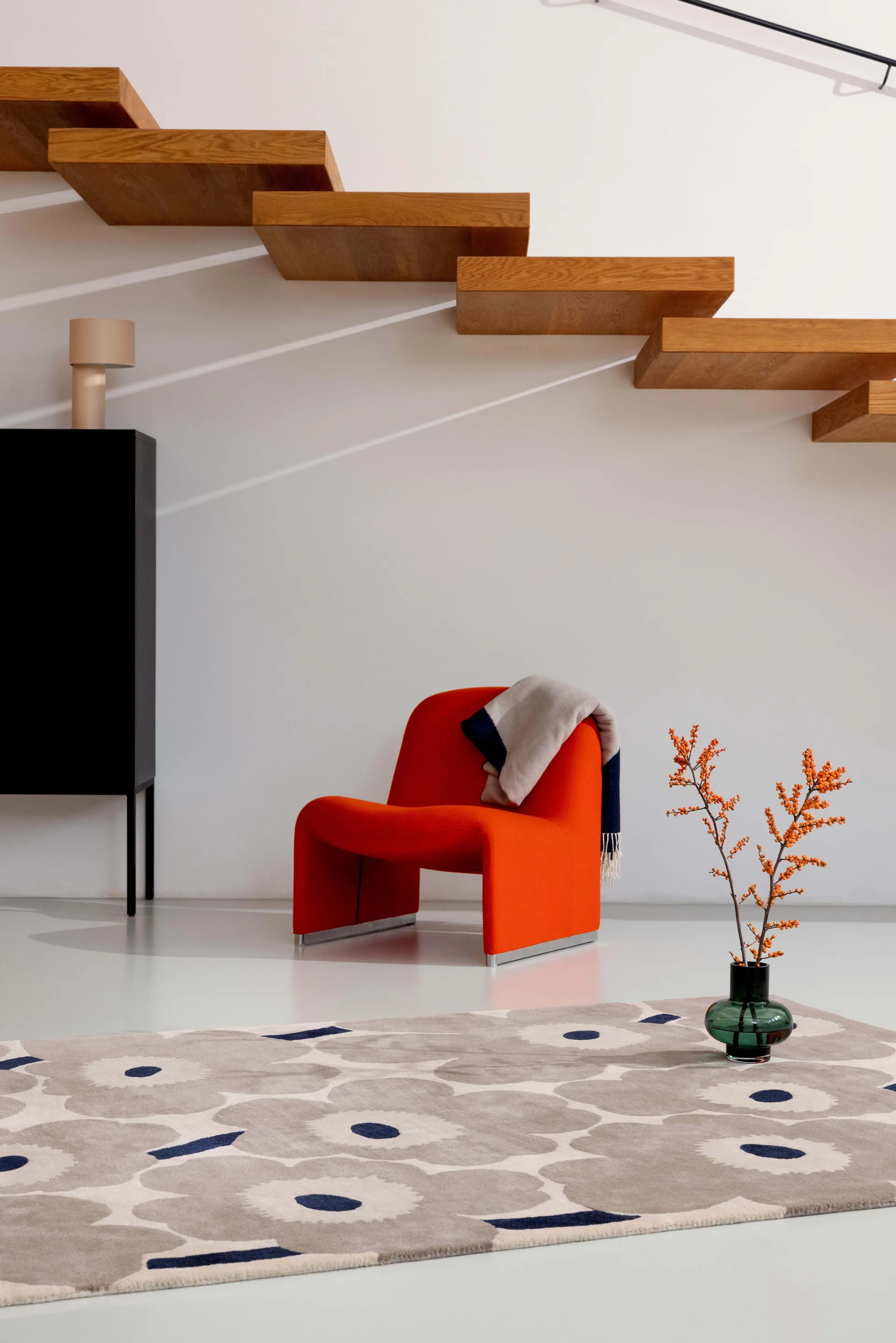 Unikko wool rug, Greige, 140x200 cm Marimekko