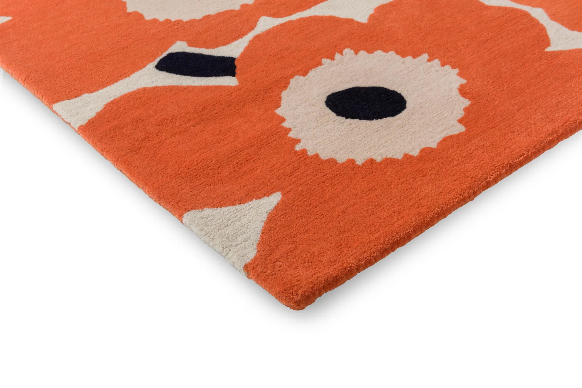 Unikko wool rug, Orange red, 250x350 cm Marimekko