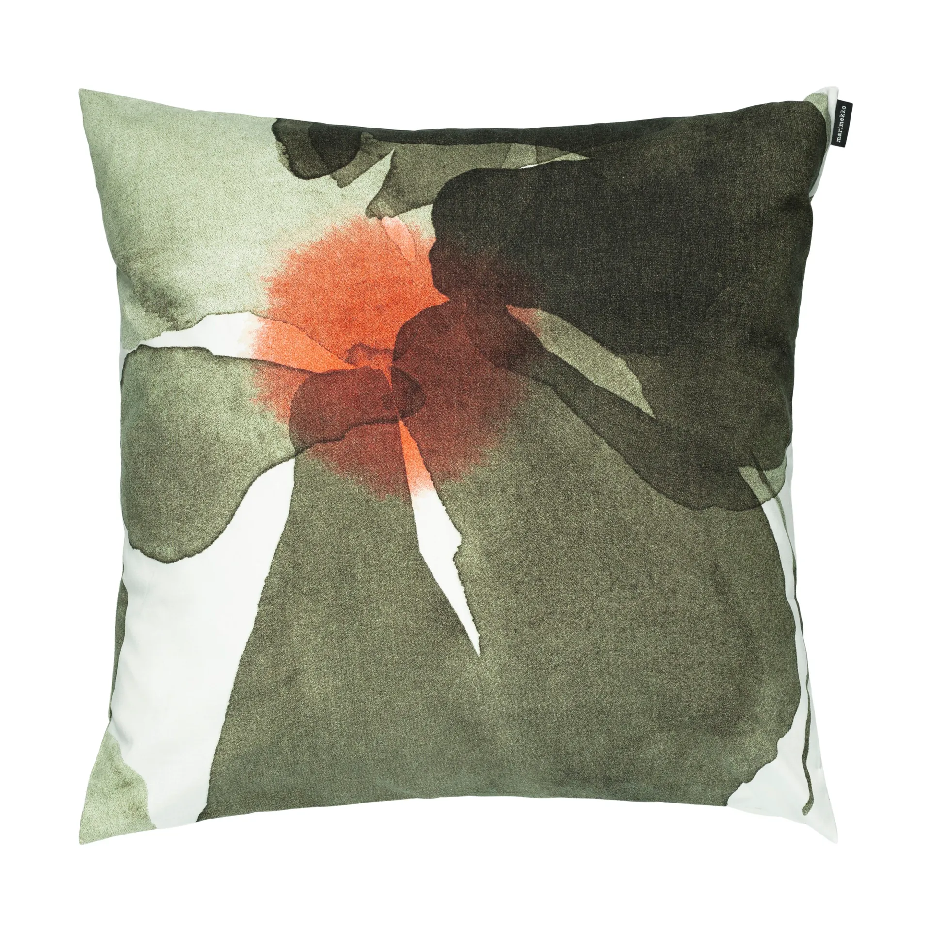 Valssi cushion cover 50x50 cm, White-forest green-tomato red Marimekko