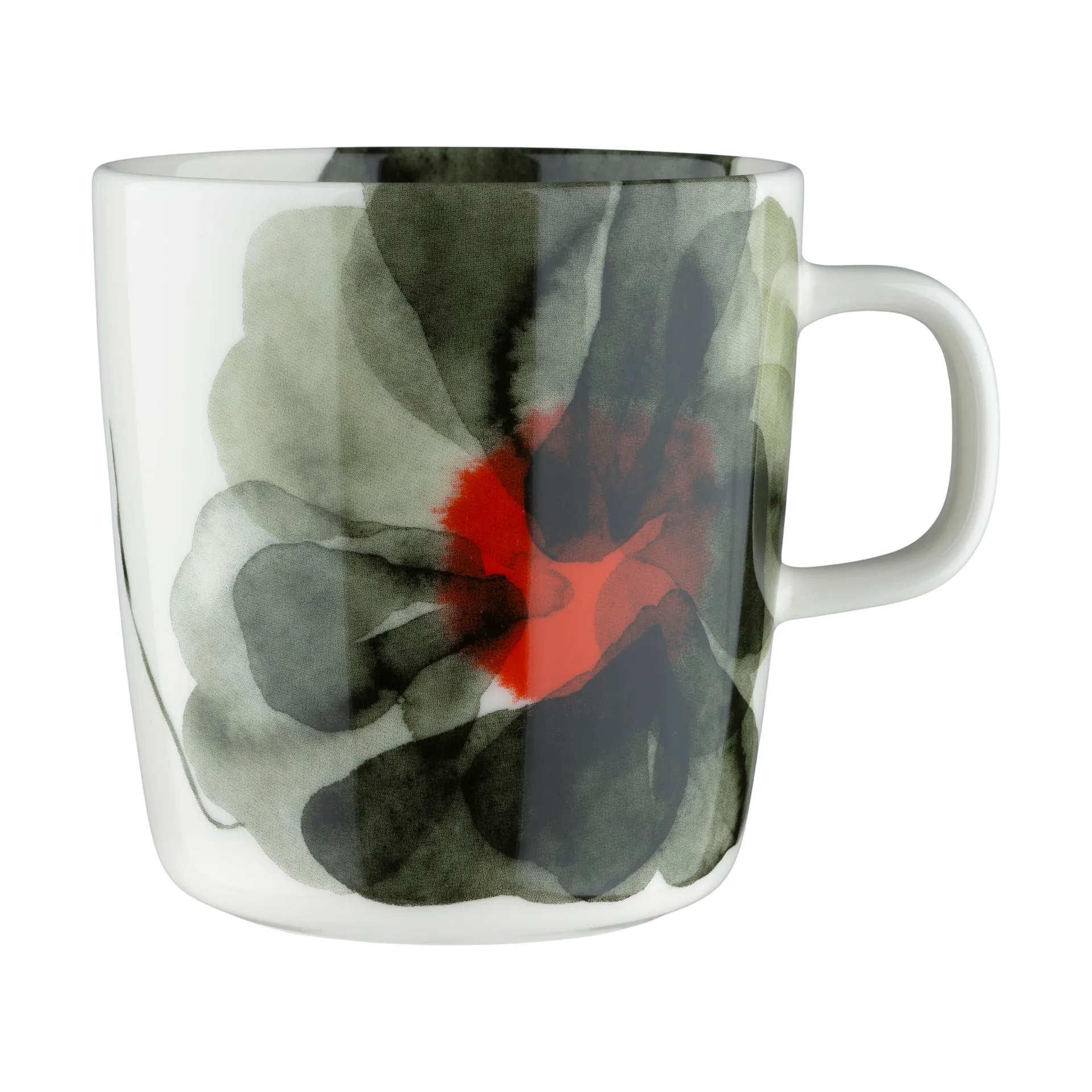 Valssi mug 40 cl, White-forest green-tomato red Marimekko