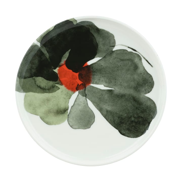 Valssi plate Ø20 cm - White-forest green-tomato red - Marimekko