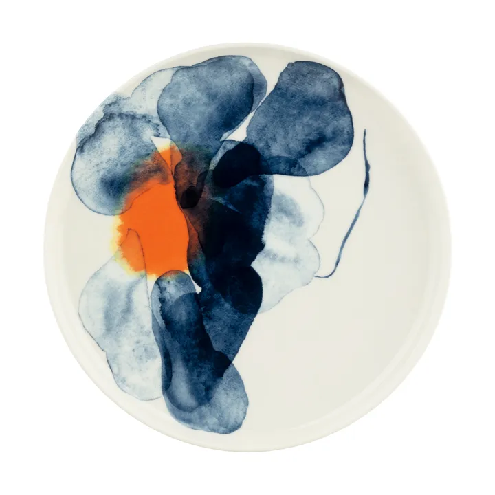 Valssi plate - White-blue-orange - Marimekko
