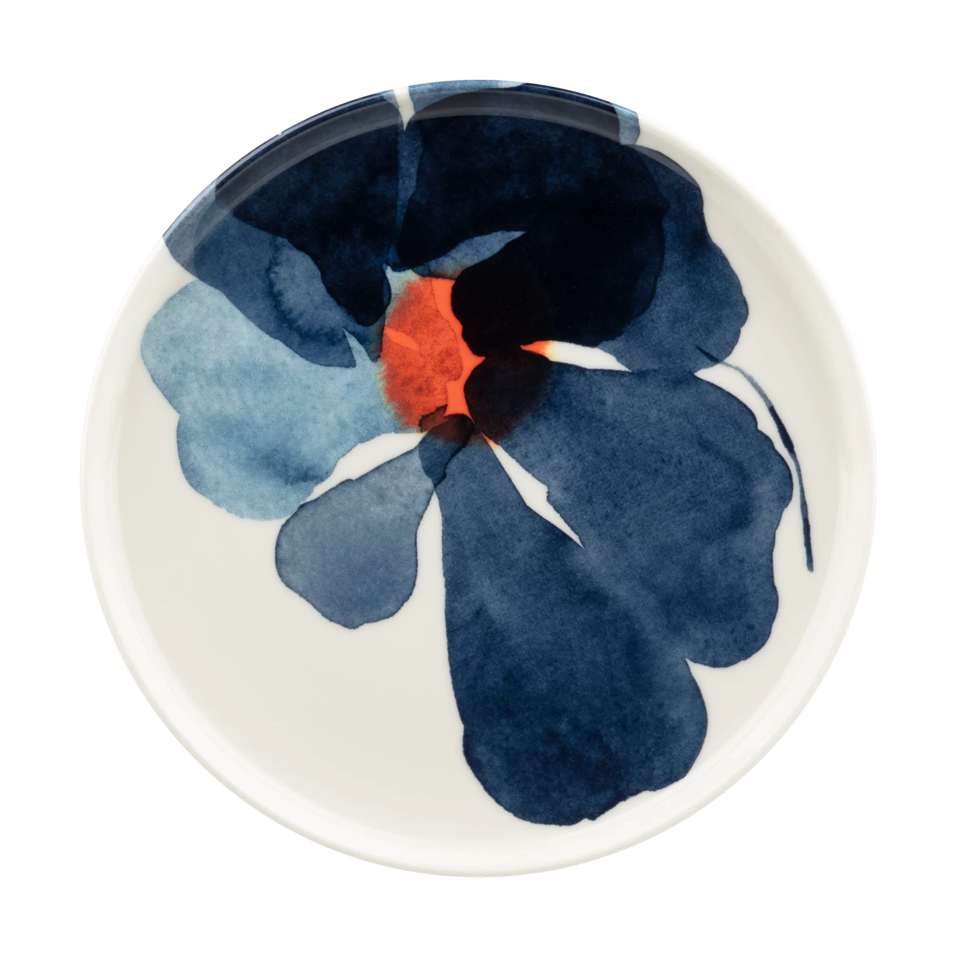 Valssi plate, White-dark blue-orange, Ø20 cm Marimekko