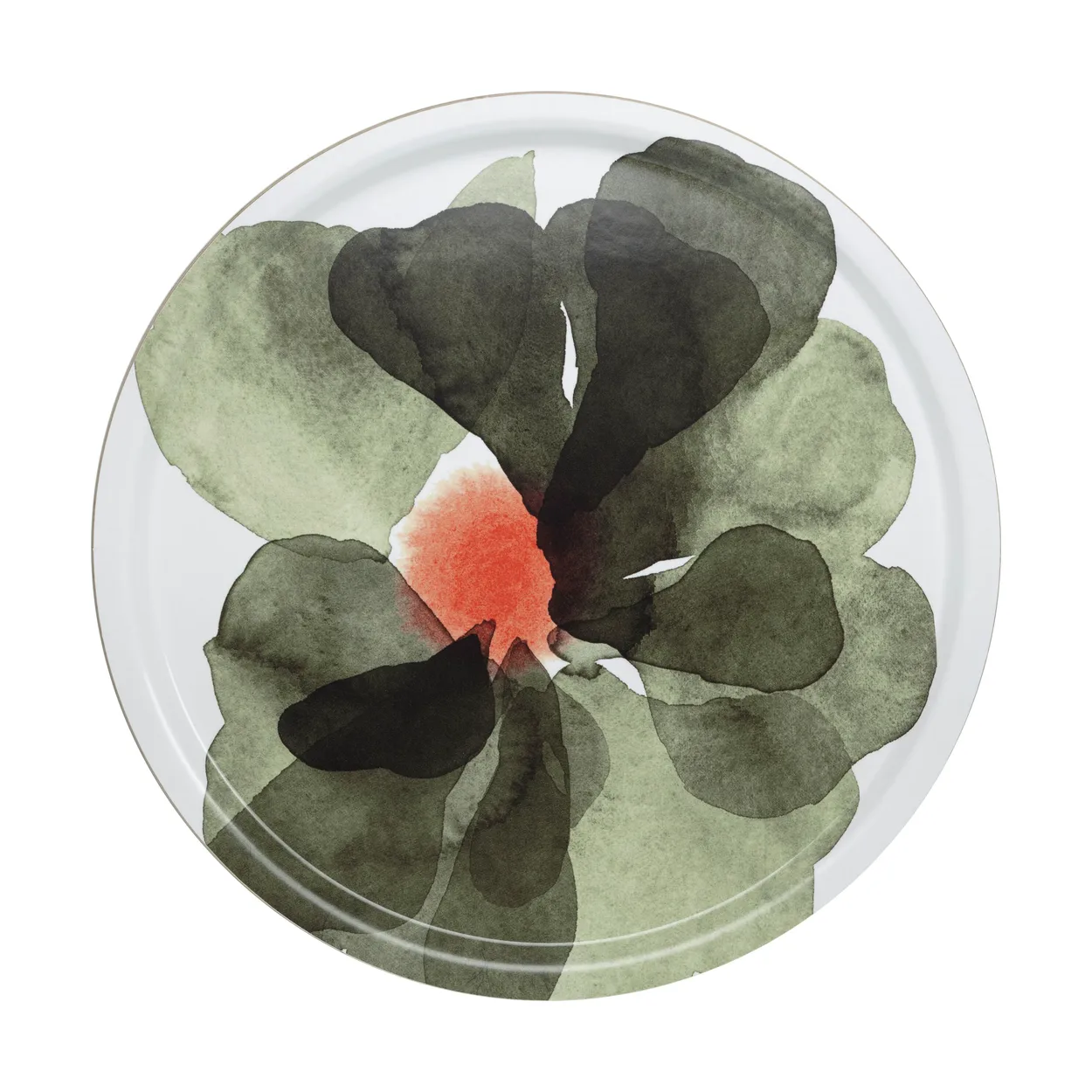 Marimekko Valssi tray o46 cm White-forest green-tomato red