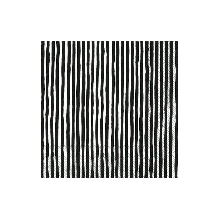 Varvunraita napkin 33x33 cm 20-pack - white-black - Marimekko