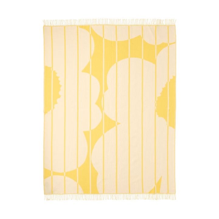 Vesi Unikko wool throw 140x180 cm - Spring yellow-ecru - Marimekko