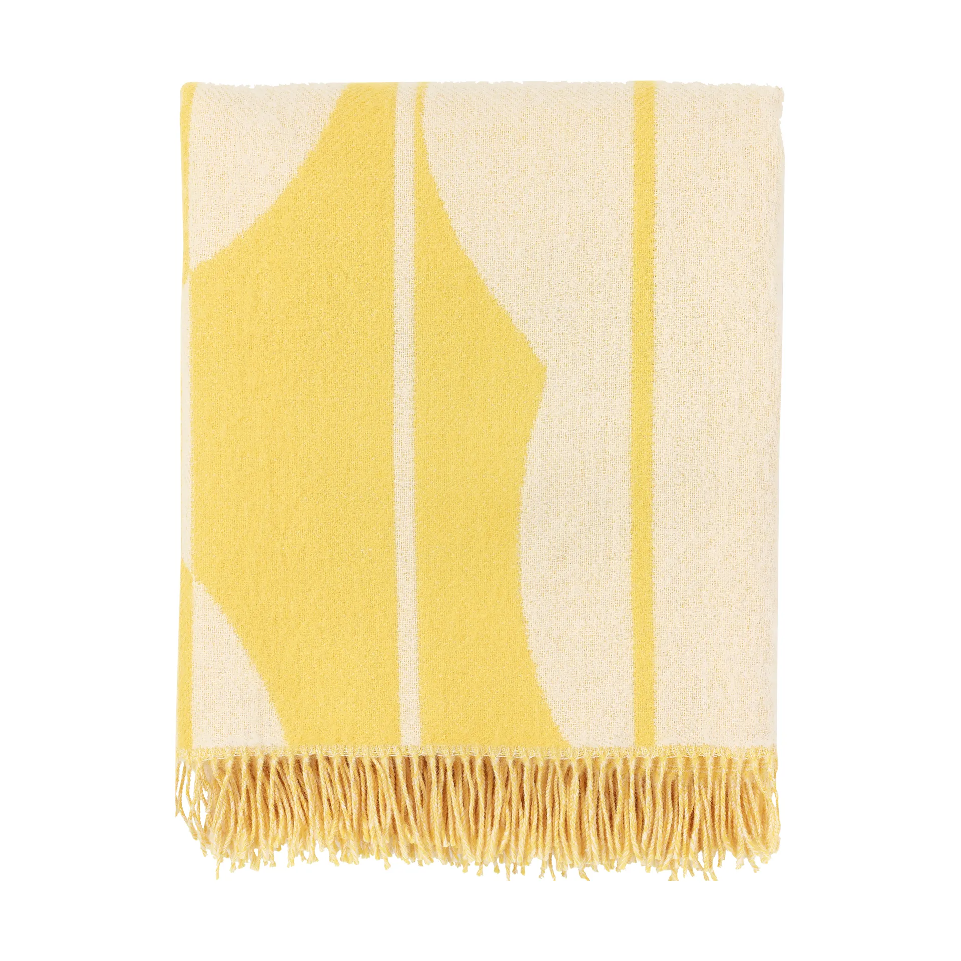 Vesi Unikko wool throw 140x180 cm, Spring yellow-ecru Marimekko
