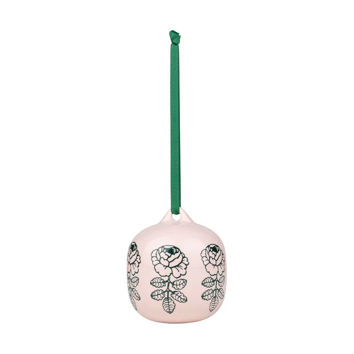 Vihkiruusu decorative pendant - Pink, 7x7 cm - Marimekko
