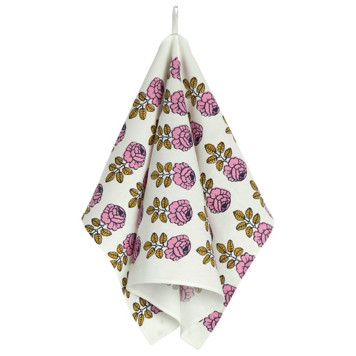 Vihkiruusu kitchen towel - off white-pink-blue - Marimekko