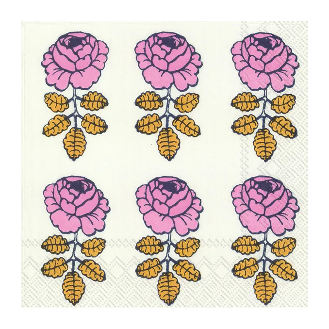 Vihkiruusu napkin 33x33 cm 20-pack, White Marimekko