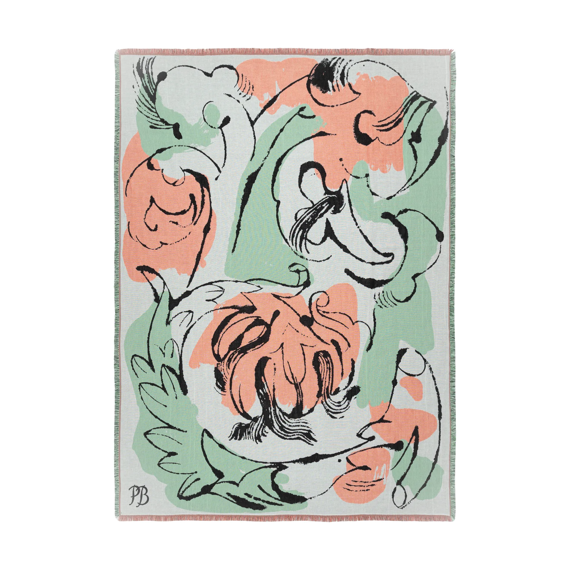 Vildstjälk throw 130x180 cm, Offwhite-dark blue-orange-red Marimekko