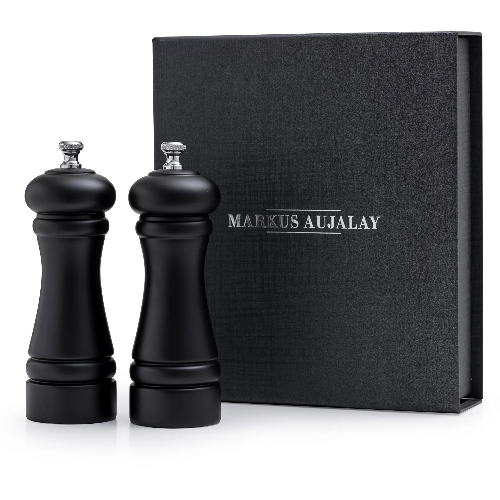 Markus salt- & pepper mill set, Black Markus Aujalay