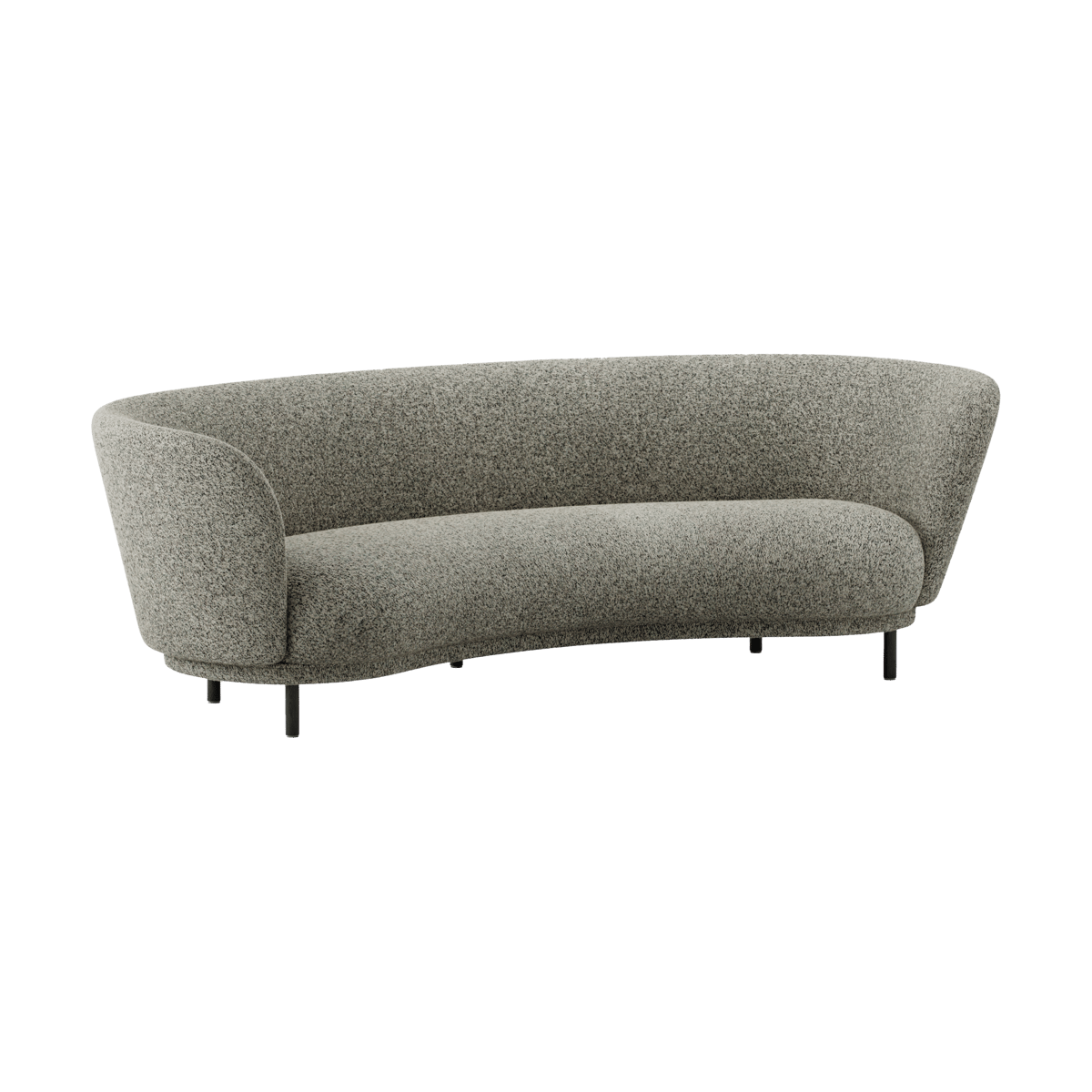 Massproductions Dandy 3-seater sofa Black oak - Kirkby Design, Spiral - 23 Monochrome