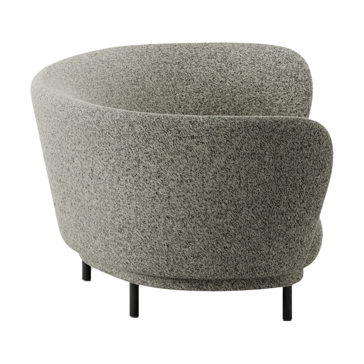 Massproductions Dandy 3-seater sofa Black oak - Kirkby Design, Spiral - 23 Monochrome