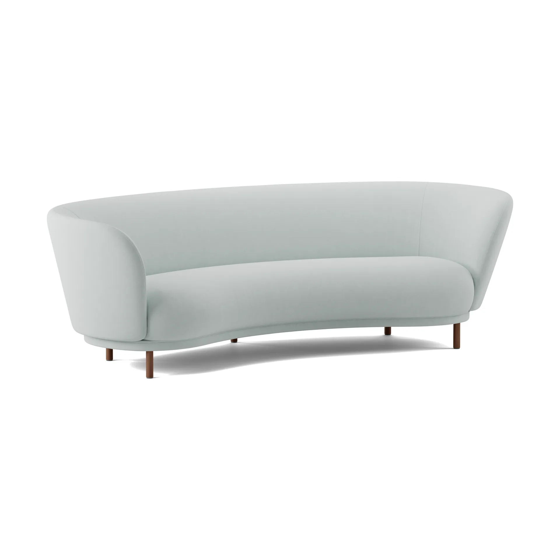 Dandy 3-seater sofa, Walnut-Linara 253 Swedish Grey Massproductions