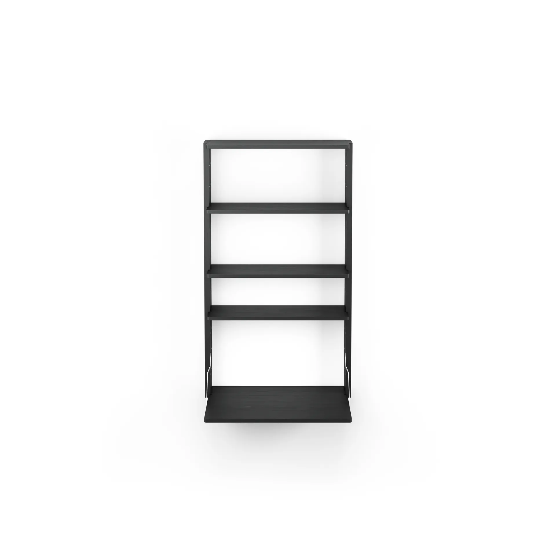 Gridlock - M1-A4-0-D shelf with writing table, Black stained Ash Massproductions