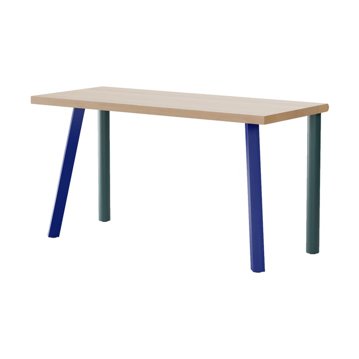 Homework desk 140x60 cm - Beech-blue/green - Massproductions