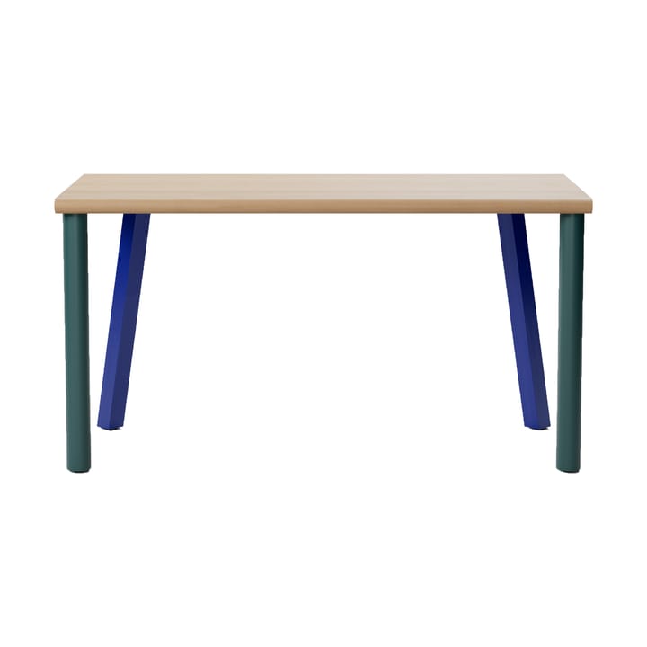 Homework desk 140x60 cm - Beech-blue/green - Massproductions