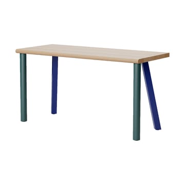 Homework desk 140x60 cm - Beech-blue/green - Massproductions