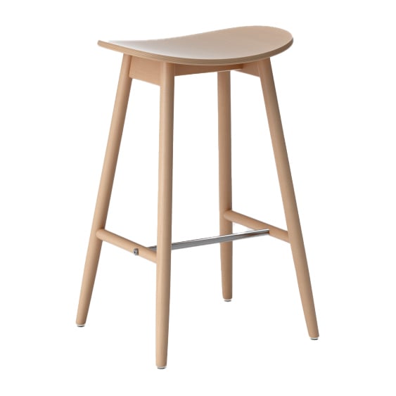 Massproductions Icha barstool 65 cm Beech | Scandinavian Design | Bar stools | Beige