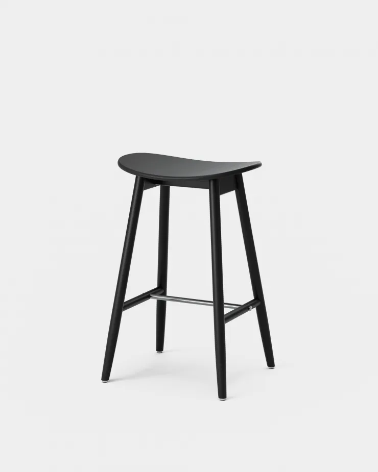 Icha barstool 65 cm, Black stained beech Massproductions