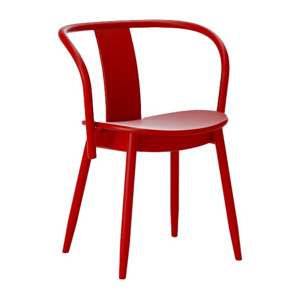 Icha chair - Red varnished beech - Massproductions