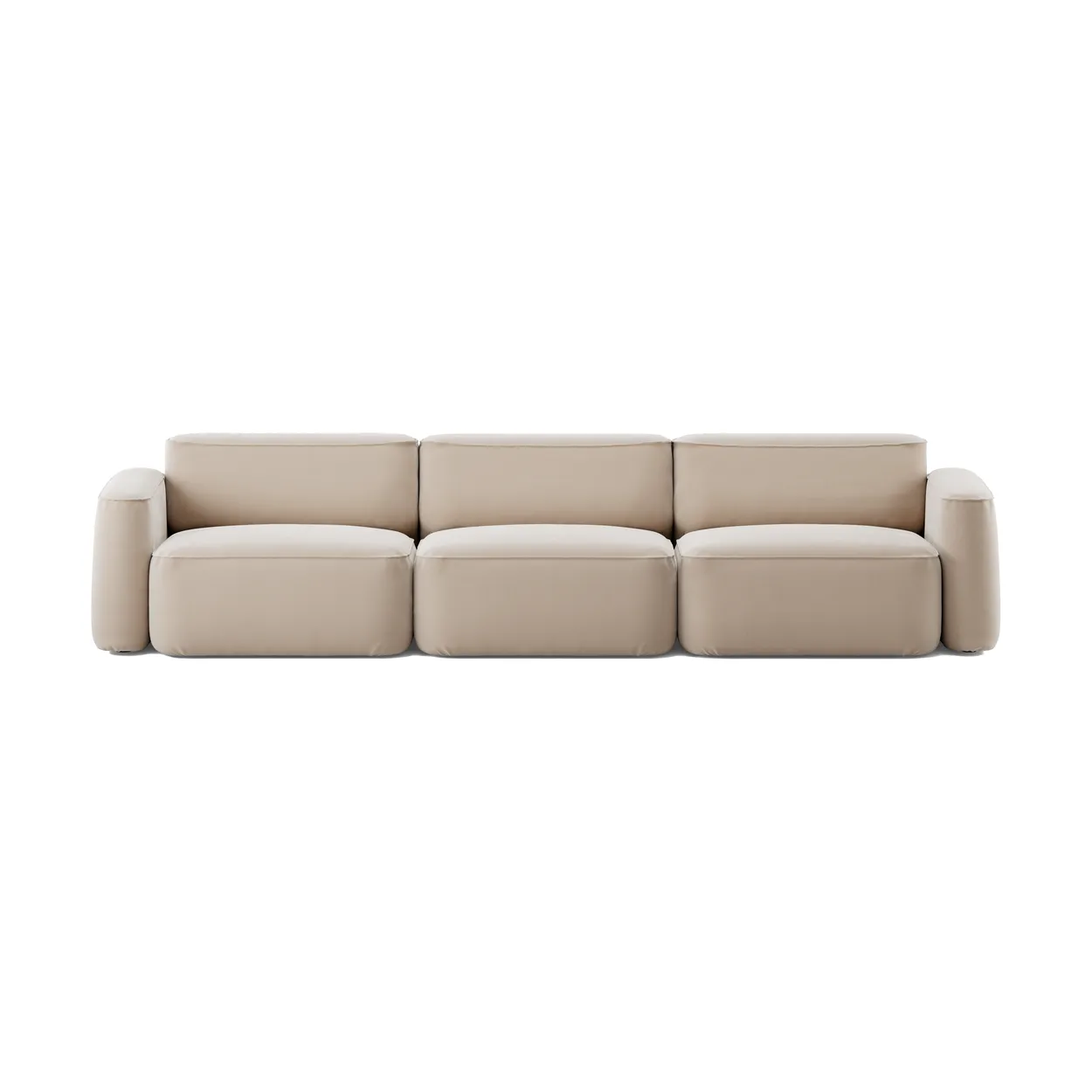 Massproductions Patch 3-seater sofa Atlantis 52 Alabaster