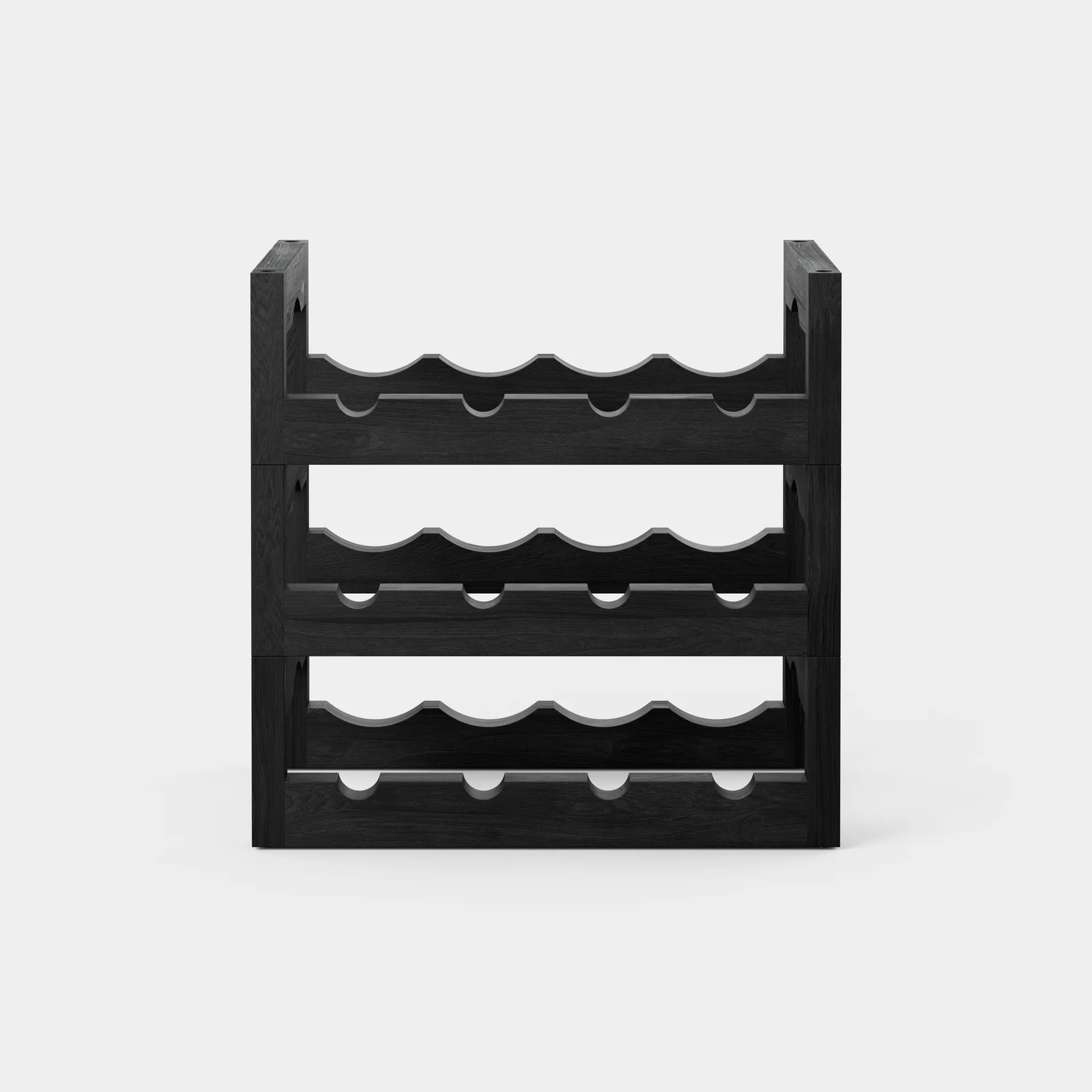 Silo stapelbart wine rack, Black oiled box Massproductions