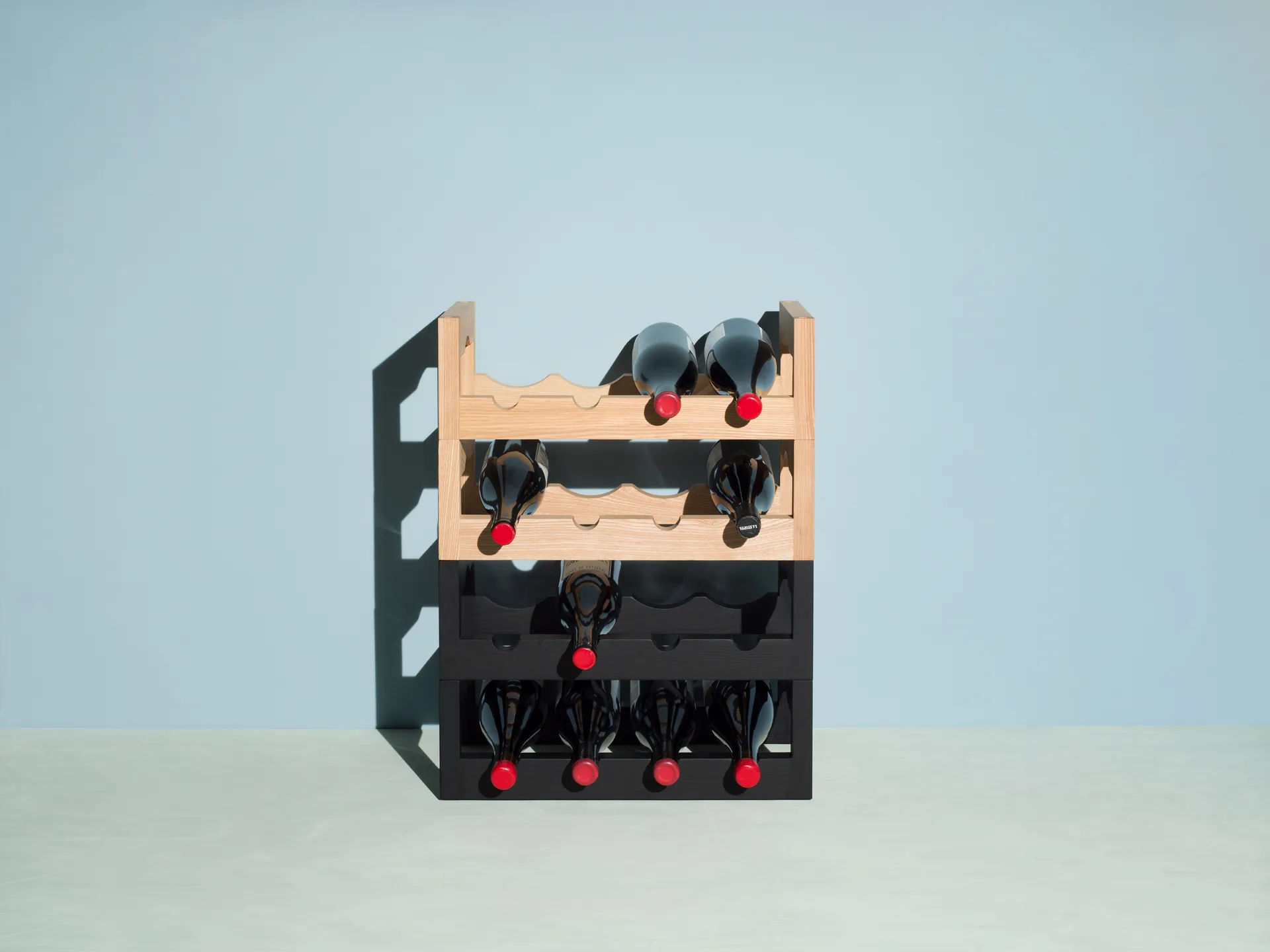 Silo stapelbart wine rack, Oiled ash Massproductions