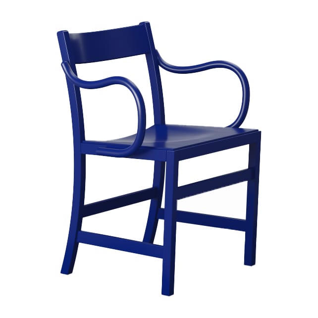 Waiter XL armchair - Blue varnished beech - Massproductions