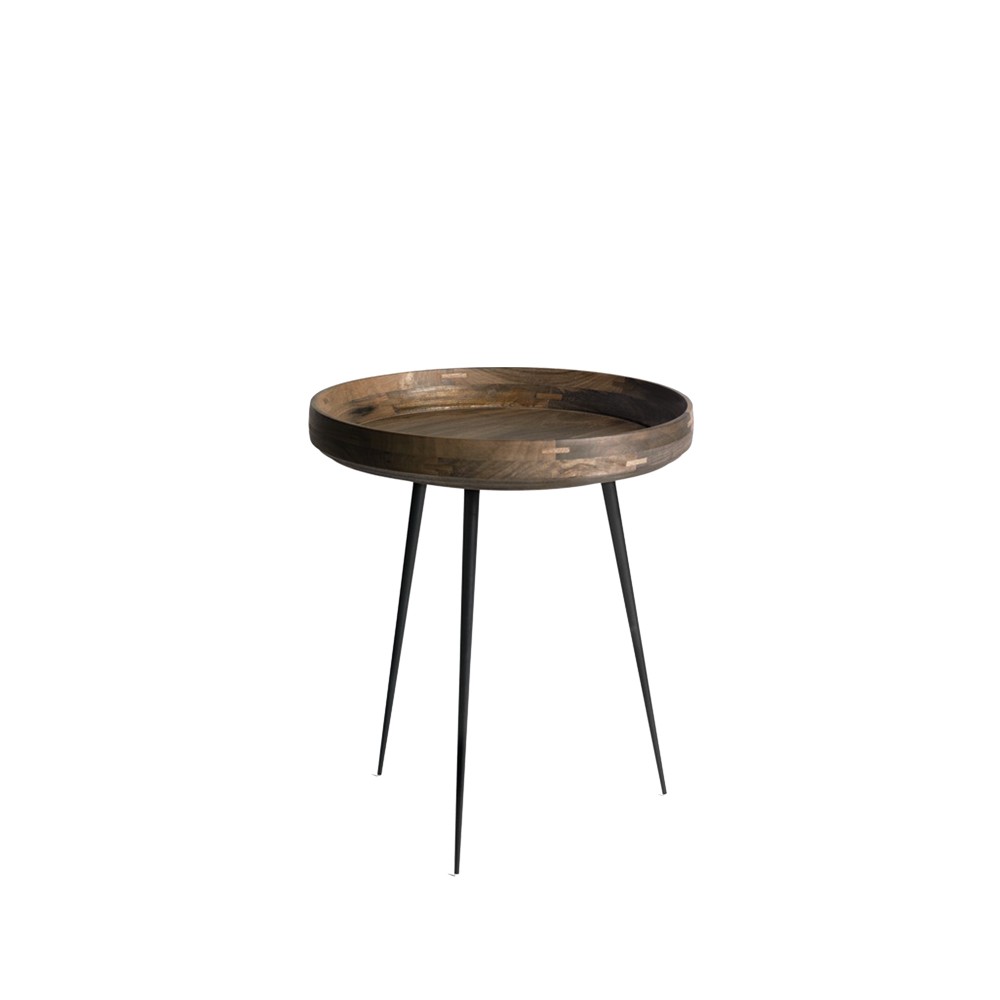 Mater Bowl medium table mango sirka grey. black stand