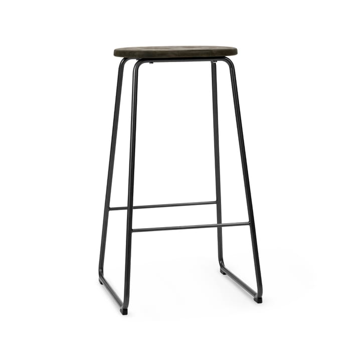 Earth bar stool - Coffee. h.74. black steel stand - Mater