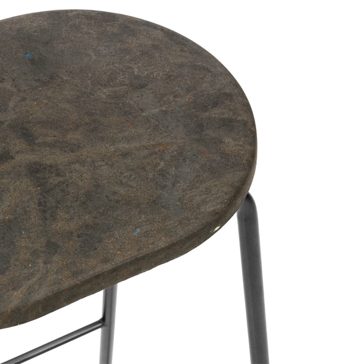 Earth bar stool - Coffee. h.74. black steel stand - Mater