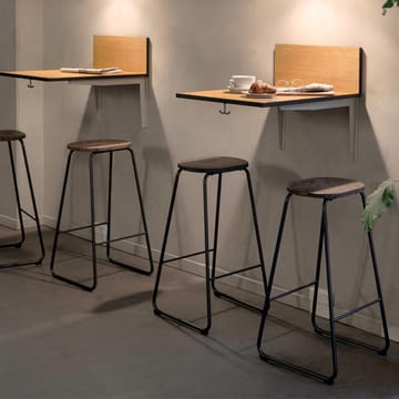 Earth bar stool - Coffee. h.74. black steel stand - Mater