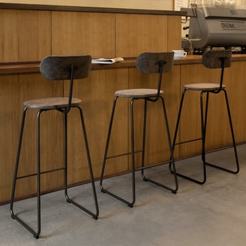 Earth bar stool - Coffee. h.74. black steel stand - Mater