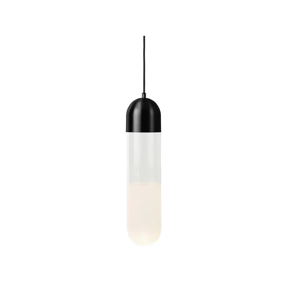Firefly pendant lamp, Black. glass/sand blasted glass screen Mater