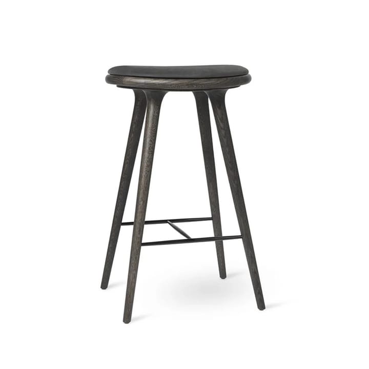 Mater high stool barstool low 69 cm - leather black, sirka grey oak - Mater
