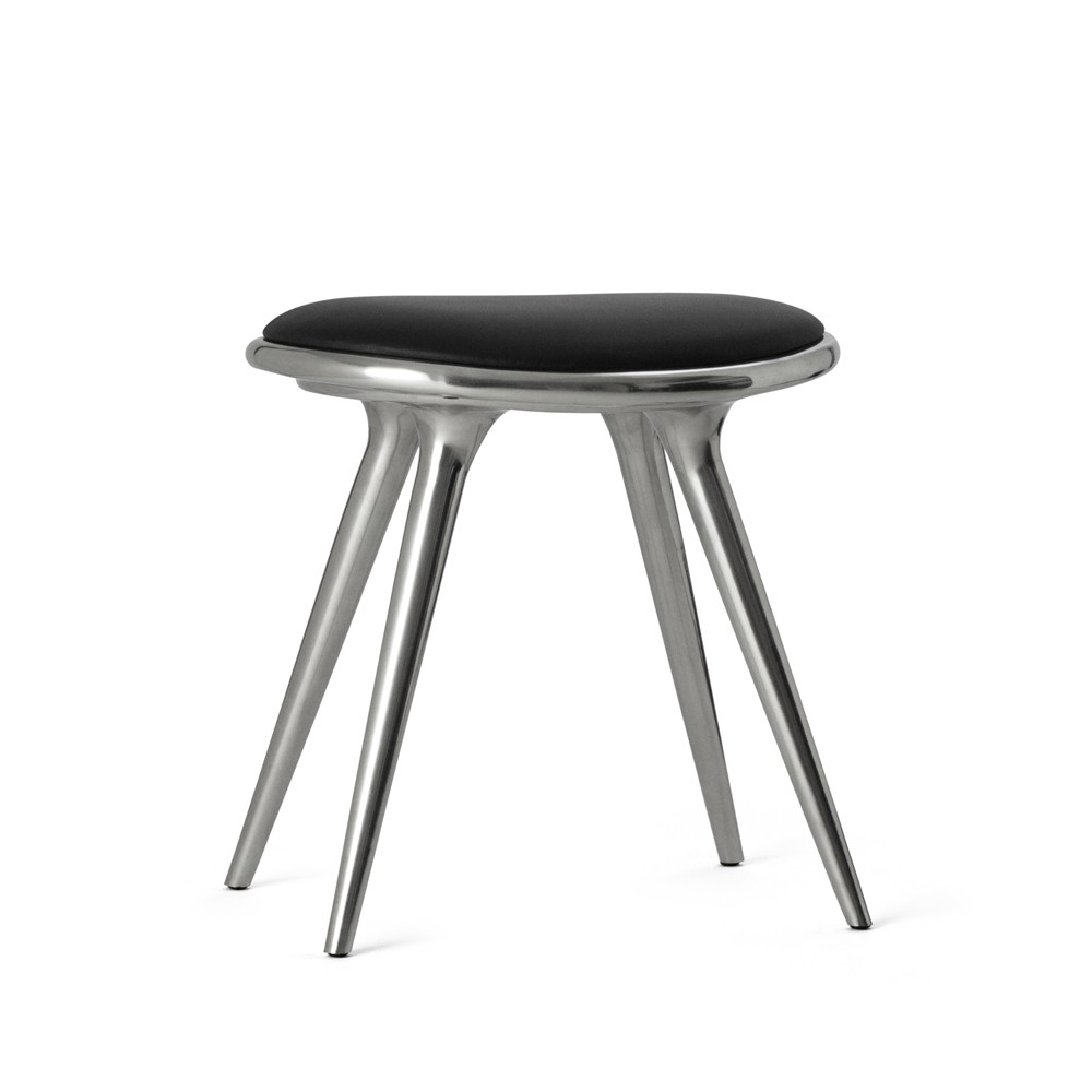 Mater stool Leather black. aluminum stand | Scandinavian Design | Stools | Black
