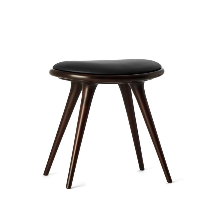 Mater stool - Leather black. dark stained beech stand - Mater