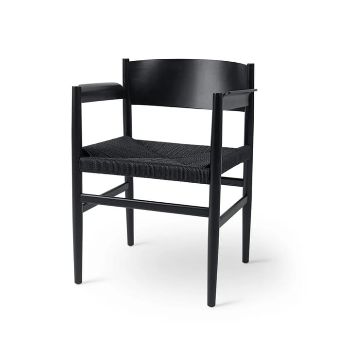Nestor armchair - beech black stained, black seat - Mater